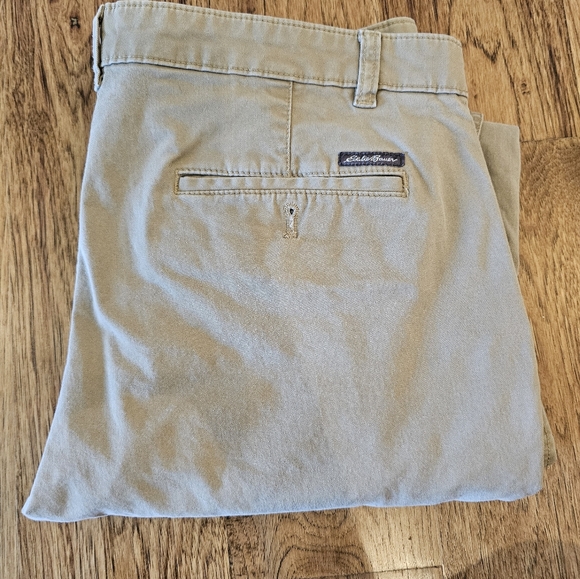 Eddie Bauer Khaki Pants Flat Front Casual - Picture 5 of 7